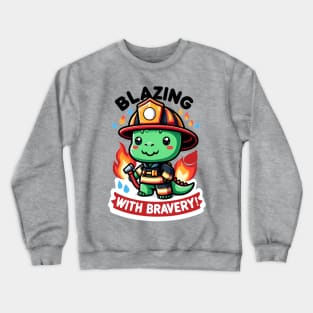 Firefighter Dino Hero: Courageous Rescuer Design Crewneck Sweatshirt